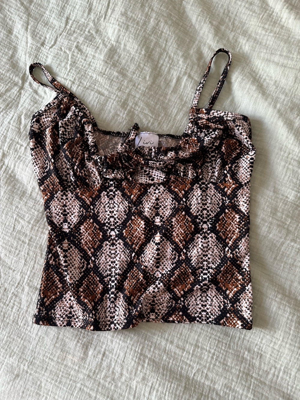 Snake Print Cami Top in Brown and Black